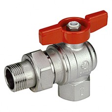 Кран шаровой латунь GIACOMINI R789Lх005 3/4", бабочка, вн/нар, угловой со сгоном