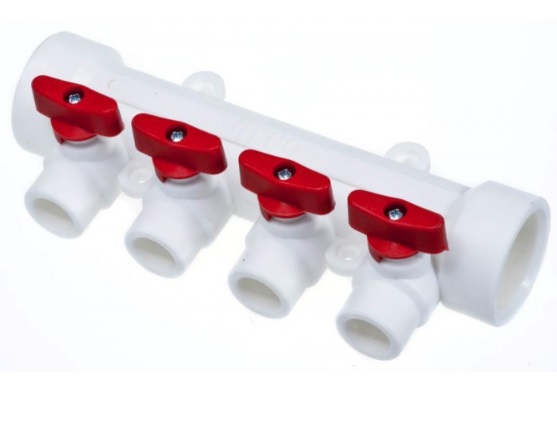 Коллектор PP-R TEBO 32х20х4   красный