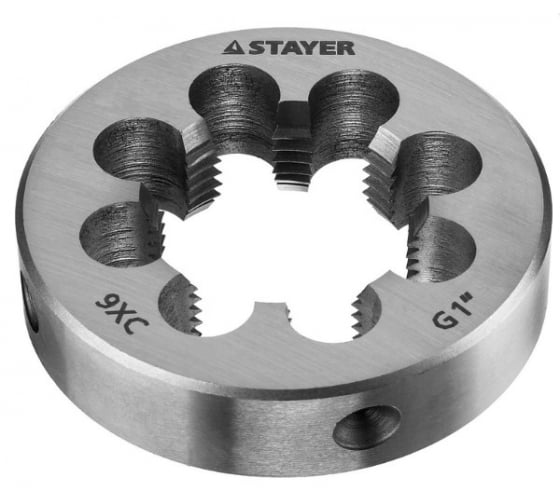Плашка ручная STAYER "MASTER", сталь 9ХС, для трубной резьбы G 1`` 