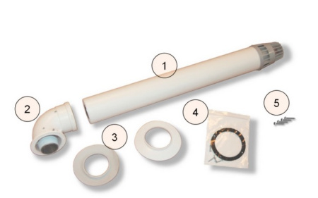 Газоход коаксиальный FERROLI  60/100мм     KIT12X0 — купить оборудование для отопления в Кургане, цены в интернет-каталоге ИЦ КЛЕВЕР