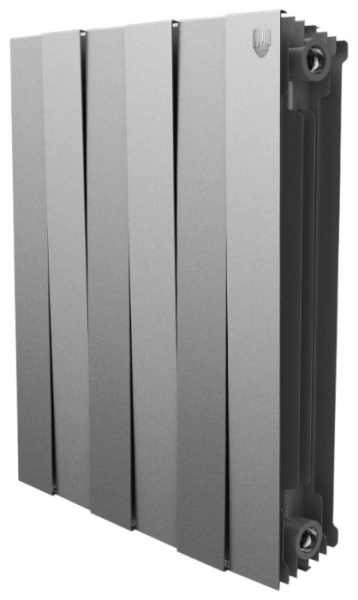 Радиатор Биметаллический  Royal Thermo PianoForte 6 секций, 500мм/100мм, 180Вт, Silver Satin (серый)