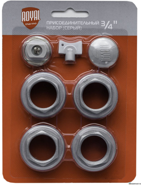 Набор присоединительный Royal Thermo 3/4'' серый 